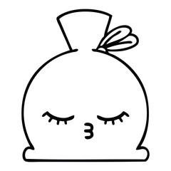 line drawing cartoon sack