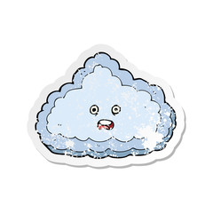 retro distressed sticker of a cartoon cloud