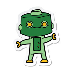 sticker of a cartoon robot