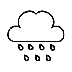 line drawing cartoon storm rain cloud