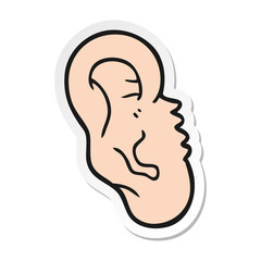 sticker of a cartoon human ear
