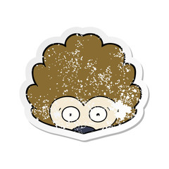 distressed sticker of a cartoon hedgehog