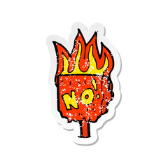 retro distressed sticker of a cartoon no sign