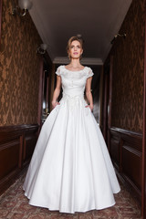 Bride in the brown hall
