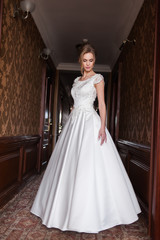 Bride in the brown hall