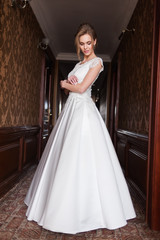 Bride in the brown hall