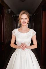 Bride in the brown hall