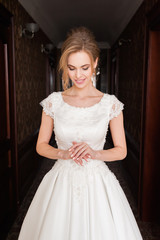 Bride in the brown hall