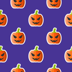 Jack o Lantern seamless vector pattern halloween