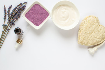 Lavender Organic Scrub, Cream, Oil, Body Skin Care, SPA Aroma Concept