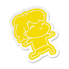 cartoon sticker kawaii boy with stubble