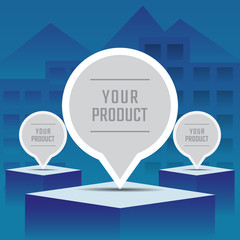 Vector presentation podium for advertising the product .  For display of content design  for use in design.