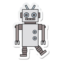 Fototapeta premium sticker of a cute cartoon dancing robot