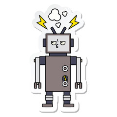 sticker of a cute cartoon robot