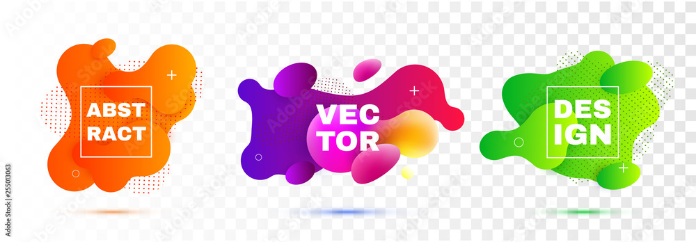 Poster Fluid shapes vector design elements. Modern abstract 