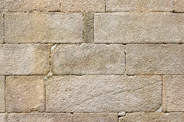Decorative wall of stone bricks.