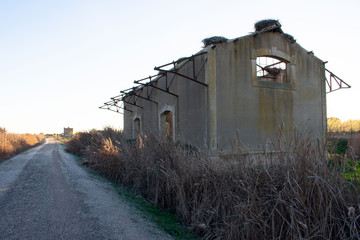 Fototapeta premium Detalle muelle de carga Estación de tren abandonada