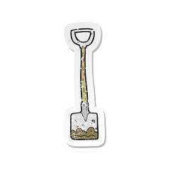 retro distressed sticker of a cartoon shovel