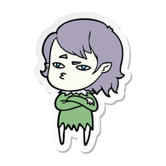 sticker of a cartoon vampire girl
