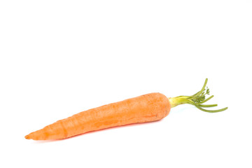 Ripe fresh carrot isolated on white background