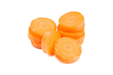 Stacks of carrot isolated on white background