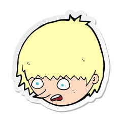 sticker of a cartoon stressed face