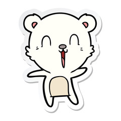 sticker of a happy cartoon polar bear