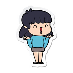 sticker of a cartoon woman