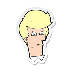 sticker of a cartoon man narrowing eyes