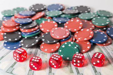 Dices Casino background casino poker chips