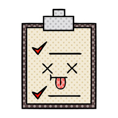 comic book style cartoon check list