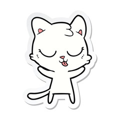sticker of a cute cartoon cat