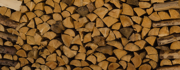 chopped down wood stacked nicely