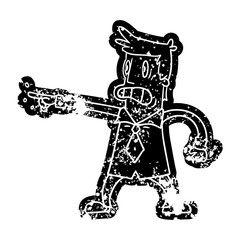 grunge icon drawing man pointing looking worried