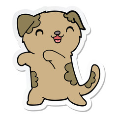 sticker of a cute cartoon puppy