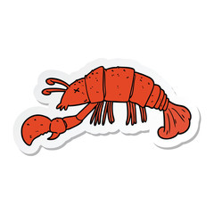 sticker of a cartoon lobster