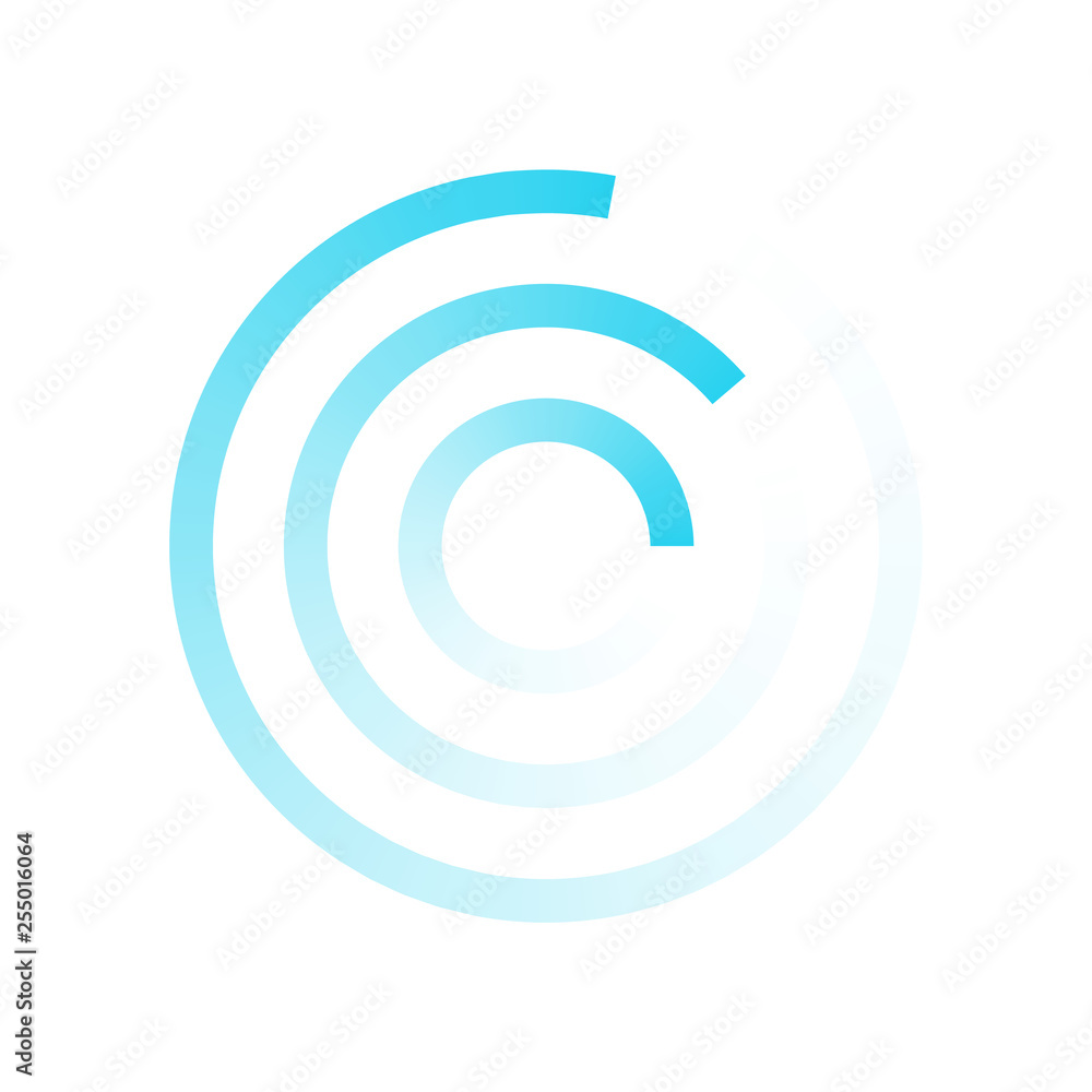 Poster Sonar search icon isolated. Loading system. Vector illustration