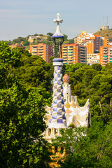 Fototapeta na wymiar Barcelona. Gaudi Architecture. Year 2001