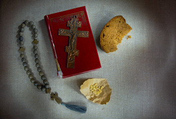 Orthodox Christian religious symbols of faith and spiritual inner life