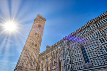 Cathedral Santa Maria del Fiore (Duomo) and Giottos bell tower (campanile), Florence, Italy