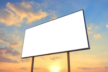 Billboard on sunset background / beautiful sky sunset time