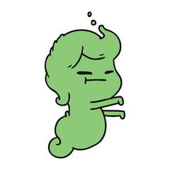 cartoon of kawaii scary ghost