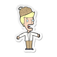 sticker of a cartoon man wearing winter hat