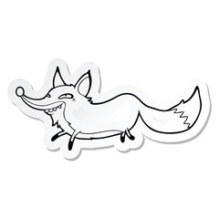 sticker of a cartoon sly fox