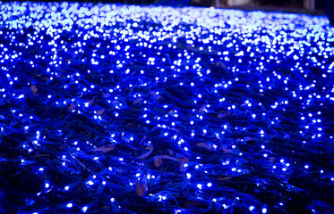 Ground covered in blue LED Lights