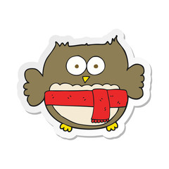 sticker of a cartoon cute owl