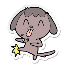 sticker of a cute cartoon dog