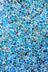 Sea glass tile mosaic wall