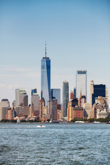 New York City skyline on a sunny day, USA