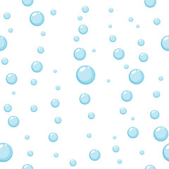 Seamless Background with Blue Water Bubbles